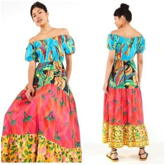 💕FARM RIO💕 Farm Mix Maxi Dress ~ Small S NWT - Picture 5 of 16